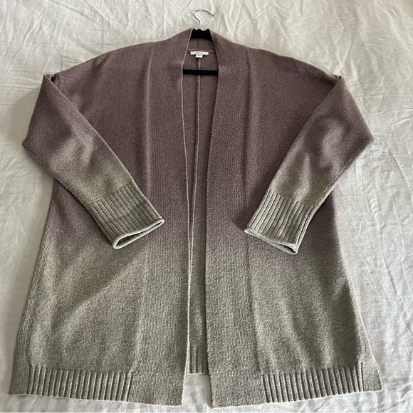 J.Jill Pure Jill Ombré Mid Length Oversized Open Front Cardigan Purple Gray XS - Picture 10 of 15